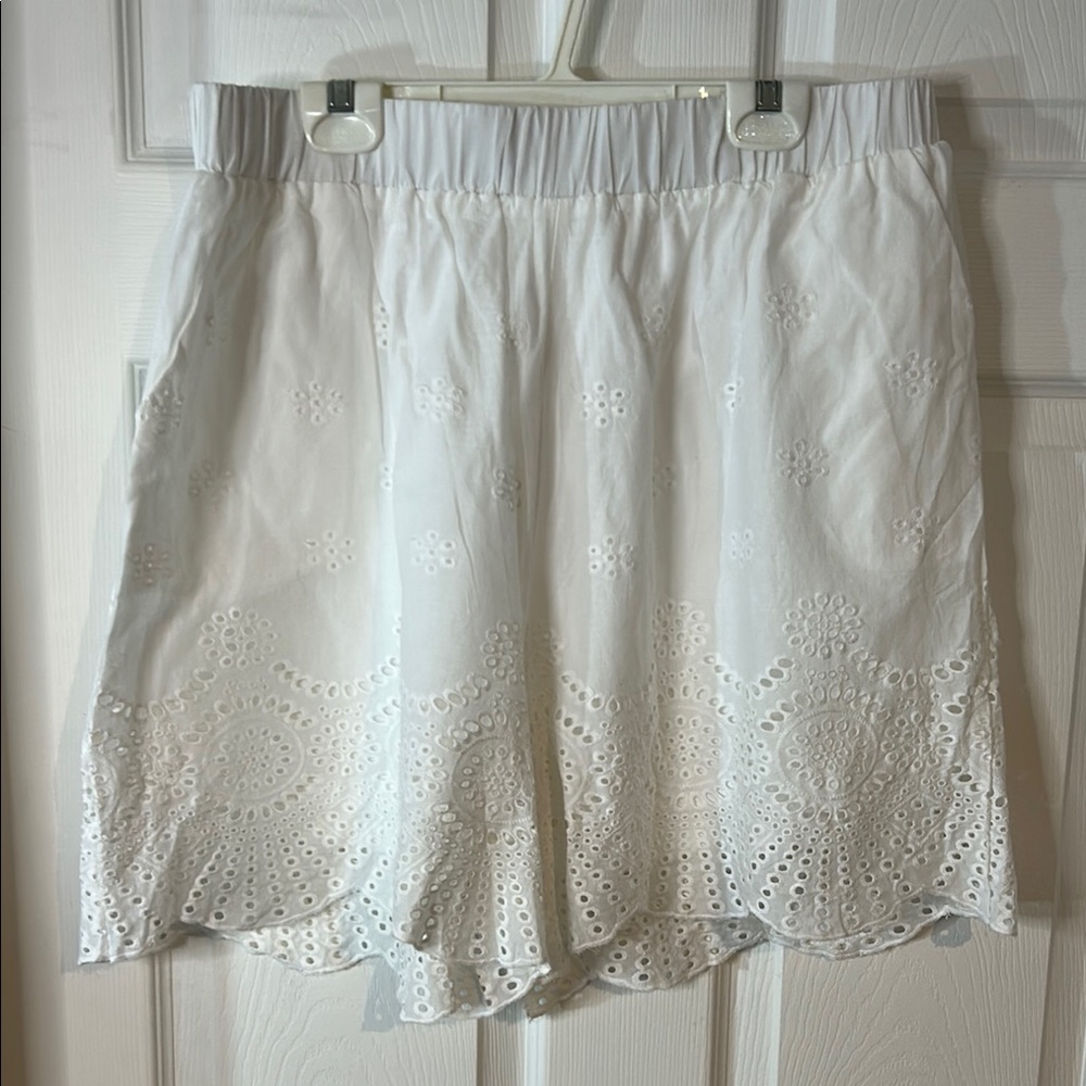 White Eyelet Women Shorts 3XL